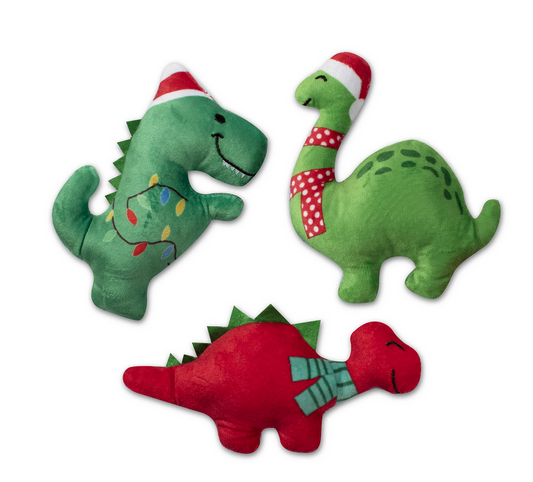 Fringe Studio Christmas Dinosuar Mini Toy Set - 3 Piece Small Toy